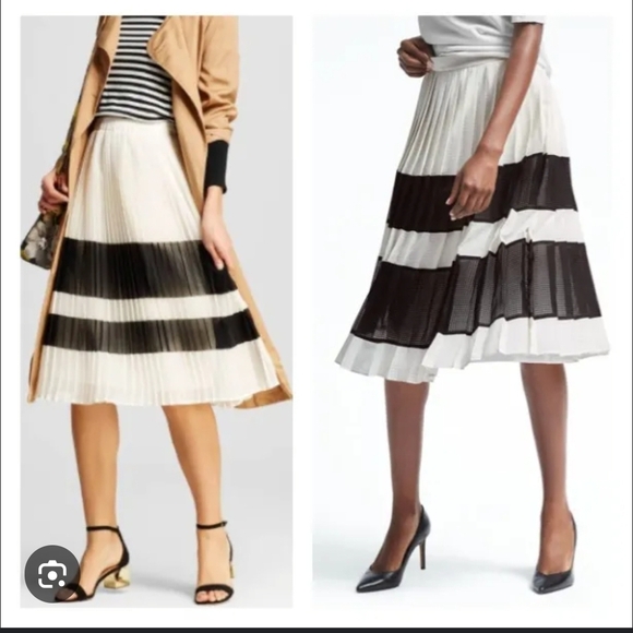 what wear Dresses & Skirts - Black and White Midi A-Line Skirt